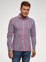 Рубашка в клетку с длинным рукавом oodji для мужчины (разноцветный), 3B110028M/39767N/7945C