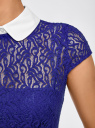 Платье кружевное с контрастным воротничком oodji для Женщина (синий), 11912003/45967/7510B