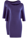 Комплект из двух платьев облегающего силуэта oodji для женщины (фиолетовый), 14001071T2/46148/7500N