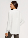 Блузка базовая из вискозы с нагрудными карманами oodji для женщины (белый), 11411127B/42540/1200N