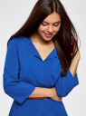 Платье вискозное с плетеным поясом oodji для женщины (синий), 11900180-1/42540/7500N