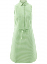 Платье хлопковое на кулиске oodji для женщины (зеленый), 11901147-1/46593/6A10S