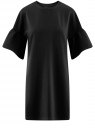 Платье прямого силуэта с воланами на рукавах oodji для женщины (черный), 14000172B/48033/2900N