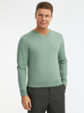 Пуловер базовый с V-образным вырезом oodji для мужчины (зеленый), 4B212007M-1/34390N/6C00N
