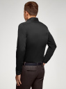 Рубашка базовая приталенная oodji для мужчины (черный), 3B140000M/34146N/2900N