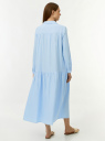Платье макси из смесового льна oodji для Женщины (синий) Платье макси из смесового льна oodji для Женщины (синий), 11911055/50951/7000N