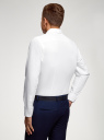 Рубашка хлопковая приталенная oodji для мужчины (белый), 3B110208M/44355N/1000N
