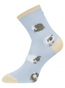 Комплект носков (3 пары) oodji для женщины (синий), 57102466T3/47469/97
