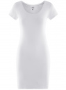 Платье трикотажное облегающего силуэта oodji для Женщина (белый), 14001182B/47420/1000N