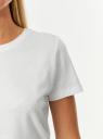 Футболка базовая хлопковая oodji для Женщины (белый) Футболка базовая хлопковая oodji для Женщины (белый), 14701143/44135N/1000N