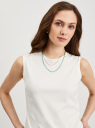 Майка вискозная облегающего силуэта oodji для Женщины (белый), 24315012/53092/1200N