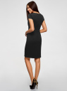 Платье-футляр из плотной ткани с квадратным вырезом oodji для женщины (черный), 21902065/31291/2900N