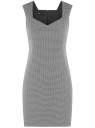 Платье базовое из плотной ткани с сердцевидным вырезом oodji для женщины (серый), 11902160-1/45735/1029G
