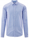 Рубашка хлопковая в мелкую графику oodji для мужчины (синий), 3L110309M/44425N/1074G