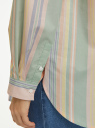 Рубашка свободного силуэта в полоску oodji для женщины (зеленый), 13K11041-3/33081/6041S