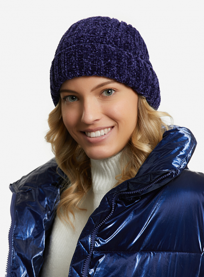 Шапка вязаная oodji для Женщины (синий), 47602076/50732/7904N