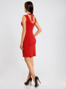 Платье с кружевной отделкой по горловине oodji для женщины (красный), 24015001/33038/4500L