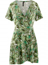 Платье вискозное с запахом oodji для Женщины (зеленый), 14011089/50922/6A69F