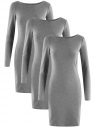 Платье облегающего силуэта (комплект из 3 штук) oodji для Женщины (серый), 14001183T3/46148/2500M
