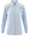 Рубашка хлопковая с декором oodji для женщины (синий), 11411185/26468/7410N
