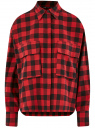 Рубашка фланелевая с накладными карманами oodji для женщины (красный), 13L11031/39882N/4529C