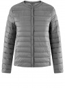 Куртка стеганая с круглым вырезом oodji для Женщины (серый), 10204040B/45638/2500N