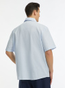 Рубашка свободного кроя с коротким рукавом oodji для Мужчины (синий), 3L430005M/50942N/7000N