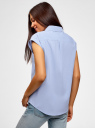 Рубашка хлопковая с нагрудными карманами oodji для женщины (синий), 13L11008/47730/7000N