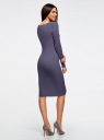 Платье вязаное в рубчик oodji для Женщины (фиолетовый), 73912207-2B/24525/7500N