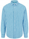 Рубашка из смесового льна с длинным рукавом oodji для Мужчина (синий), 3L330009M-1/50932N/7510C