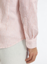 Рубашка из смесового льна с длинным рукавом oodji для мужчины (белый), 3L330009M-1/50932N/1231S