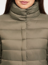 Куртка утепленная с высоким воротом oodji для женщины (зеленый), 10203100/33445/6800N