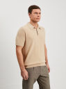 Поло вязаное с коротким рукавом oodji для Мужчины (бежевый), 4L512039M-1/52295/3300M