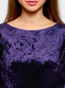 Платье бархатное с V-образным вырезом на спине oodji для Женщина (фиолетовый), 14000165-3/47508/8800N