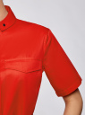 Платье-рубашка с карманами oodji для женщины (красный), 11909002/33113/4500N