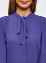 Блузка шифоновая с завязками oodji для женщины (синий), 21401256M/36215/7500N