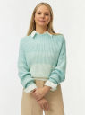 Джемпер вязаный с градиентом oodji для Женщины (бирюзовый) Джемпер вязаный с градиентом oodji для Женщины (бирюзовый), 63805364/51062/6512S