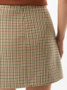 Юбка-трапеция в клетку oodji для Женщины (бежевый) Юбка-трапеция в клетку oodji для Женщины (бежевый), 11600413-10/45768/3337C