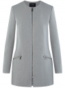Пальто приталенное на молнии oodji для Женщины (серый), 10104049/49400/2012N