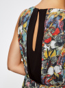 Платье макси с резинкой на талии и завязками oodji для женщины (черный), 21900323-1/42873/2919U