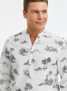 Рубашка из смесового льна с длинным рукавом oodji для Мужчины (белый), 3B320002M-4/50932N/1029O