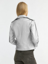 Куртка-косуха из искусственной кожи oodji для женщины (серебряный), 18A04018/49353/9100N
