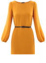 Платье из шифона с ремнем oodji для женщины (желтый), 11900150-5B/32823/5200N