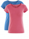 Комплект из двух базовых футболок oodji для Женщины (разноцветный), 14701008T2/46154/15