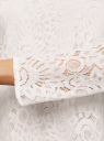 Блузка кружевная с декором на воротничке oodji для Женщины (белый), 21411092-2/47532/1212B