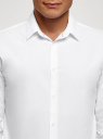 Рубашка хлопковая приталенная oodji для мужчины (белый), 3B110208M/44355N/1000N