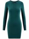 Платье базовое из вискозы с пуговицами на рукаве oodji для женщины (зеленый), 73912217-1B/33506/6E00N