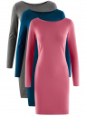 Платье облегающего силуэта (комплект из 3 штук) oodji для женщины (разноцветный), 14001183T3/46148/19H0N