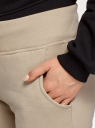 Спортивные брюки из ткани с начесом oodji для женщины (бежевый), 16700030-25B/19014N/3300N