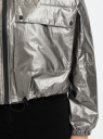 Ветровка с капюшоном и накладными карманами oodji для женщины (серый), 10308010-1/50562/2500N